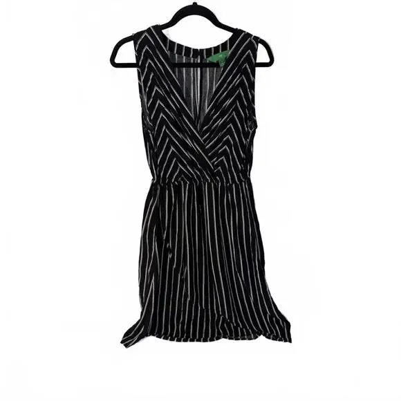 Black and White Striped Sleeveless Dress - Picture 1 of 5